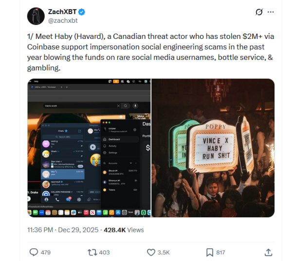 Предполагаемый криптовалютный мошенник выдавал себя за поддержку Coinbase, чтобы украсть 2 миллиона долларов