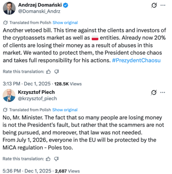 Президент Польши наложил вето на «разрушительный» законопроект о криптовалюте Президент Польши наложил вето на «разрушительный» законопроект о криптовалюте